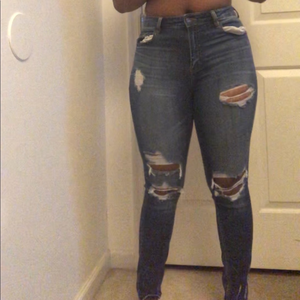 Medium wash blue jeans